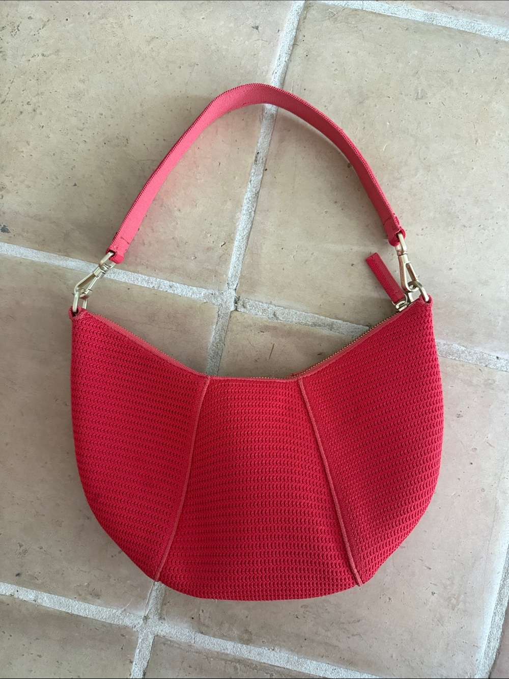 Rothy's Red Mini Crescent Shoulder Bag
